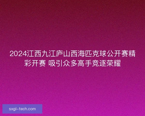 2024江西九江庐山西海匹克球公开赛精彩开赛 吸引众多高手竞逐荣耀
