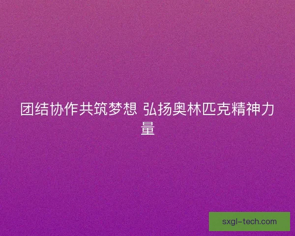 团结协作共筑梦想 弘扬奥林匹克精神力量